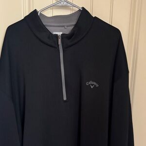 Callaway Black and Gray Quarter-Zip Top
